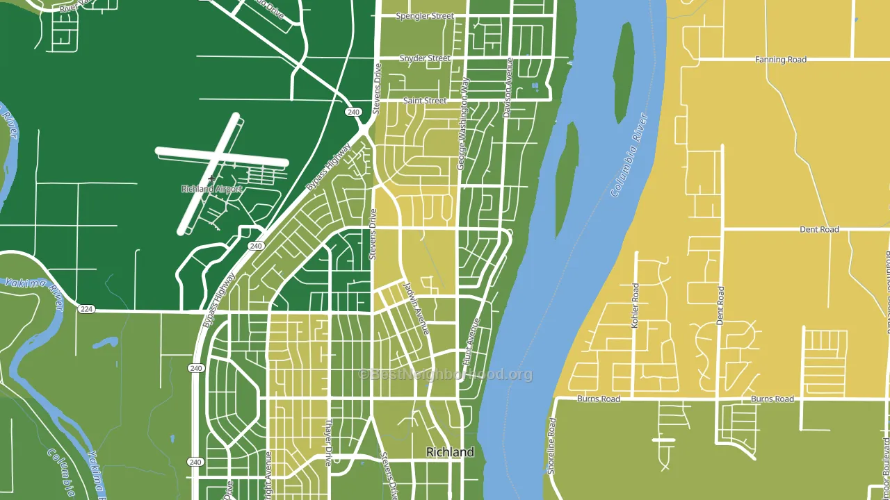 Gold Coast, Richland, WA block-group voter-turnout map
