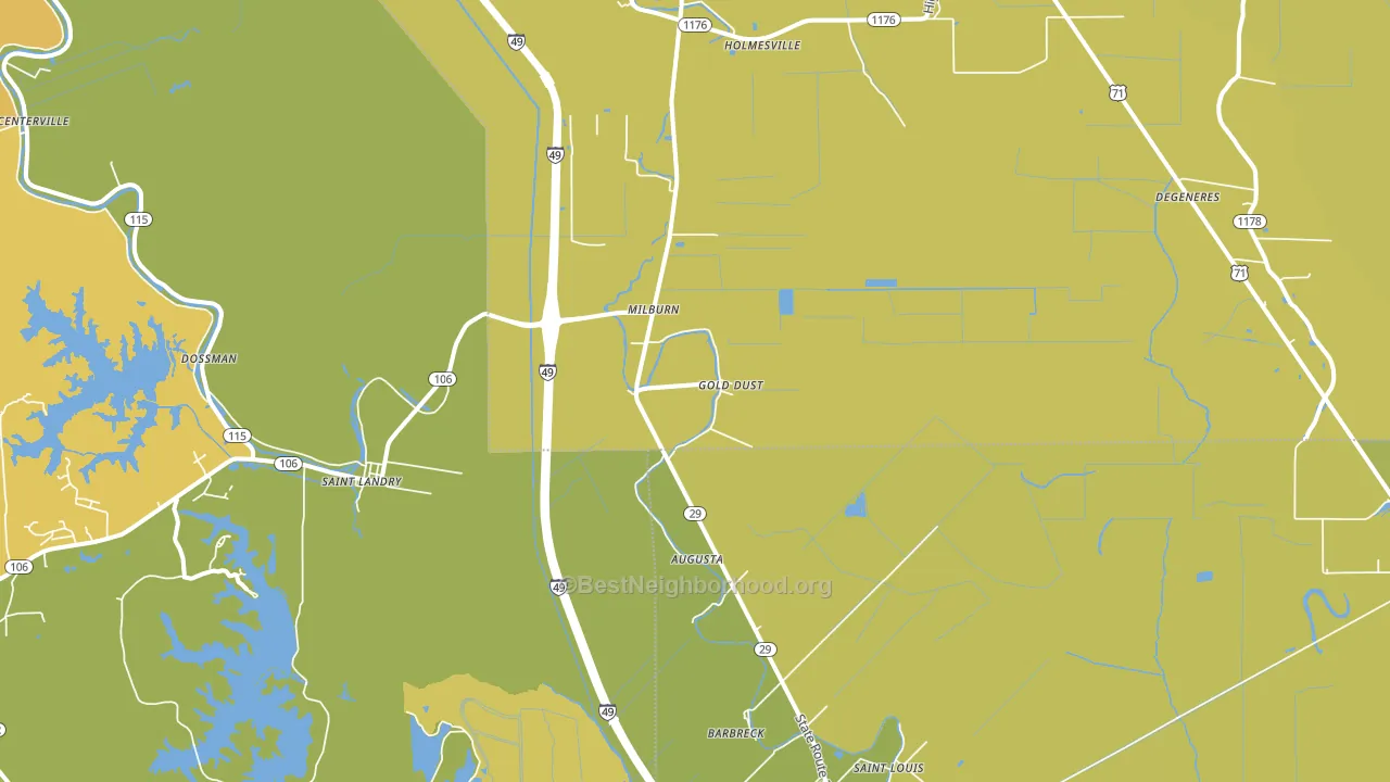 Gold Dust, LA block-group voter-turnout map