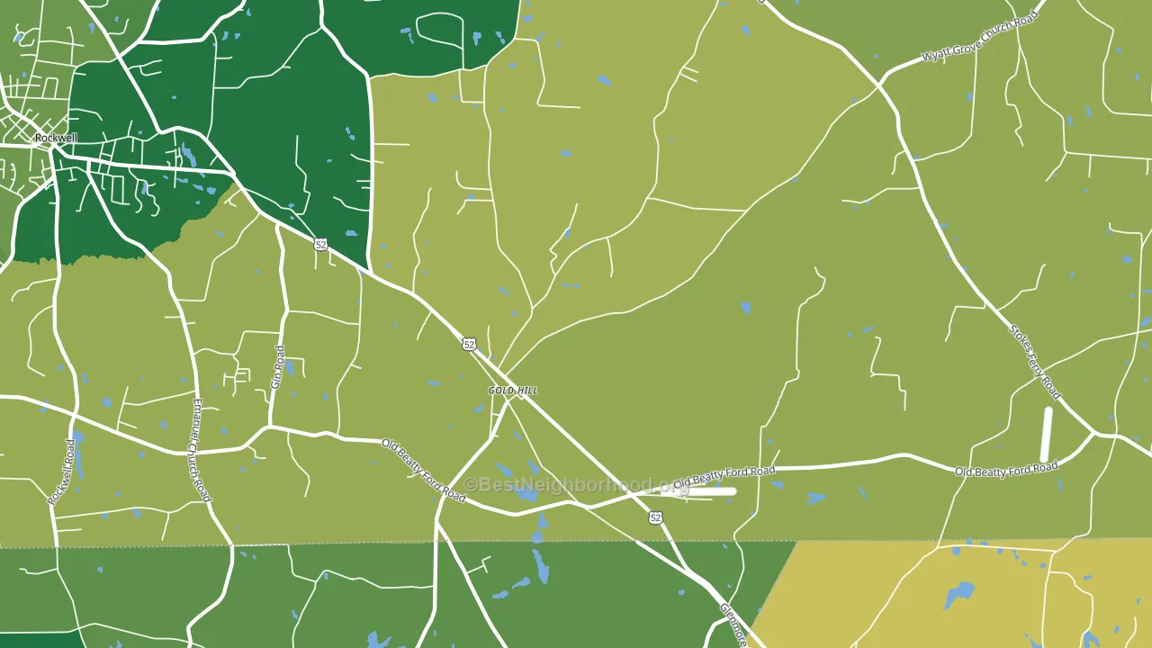 Gold Hill, NC block-group voter-turnout map