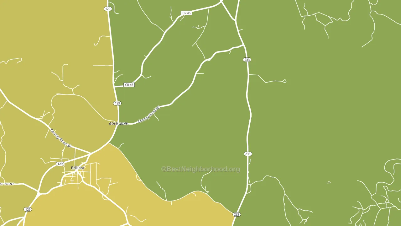 Gold Mine, AL block-group voter-turnout map