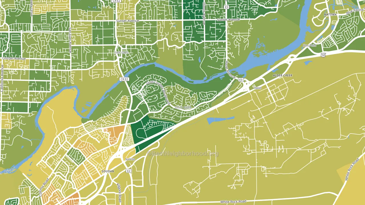 Gold River, CA block-group voter-turnout map