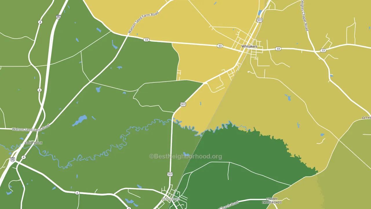 Gold Rock, NC block-group voter-turnout map