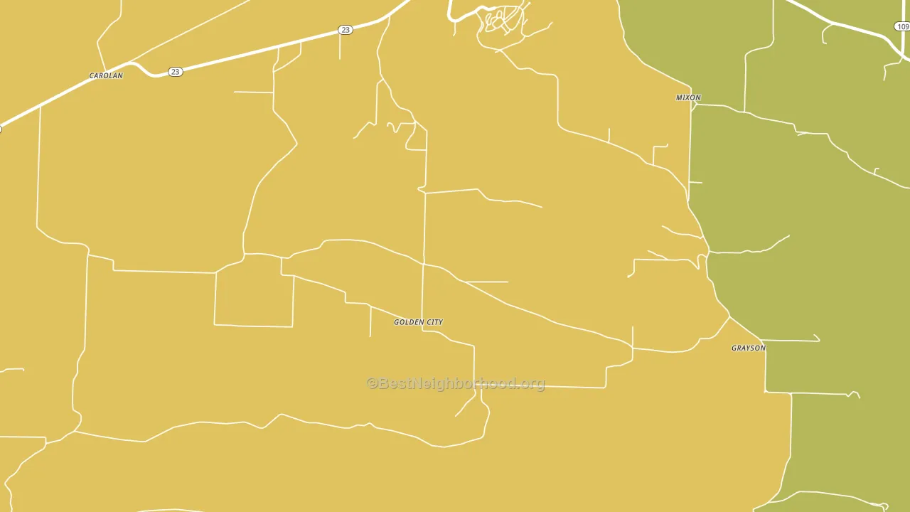 Golden City, AR block-group voter-turnout map