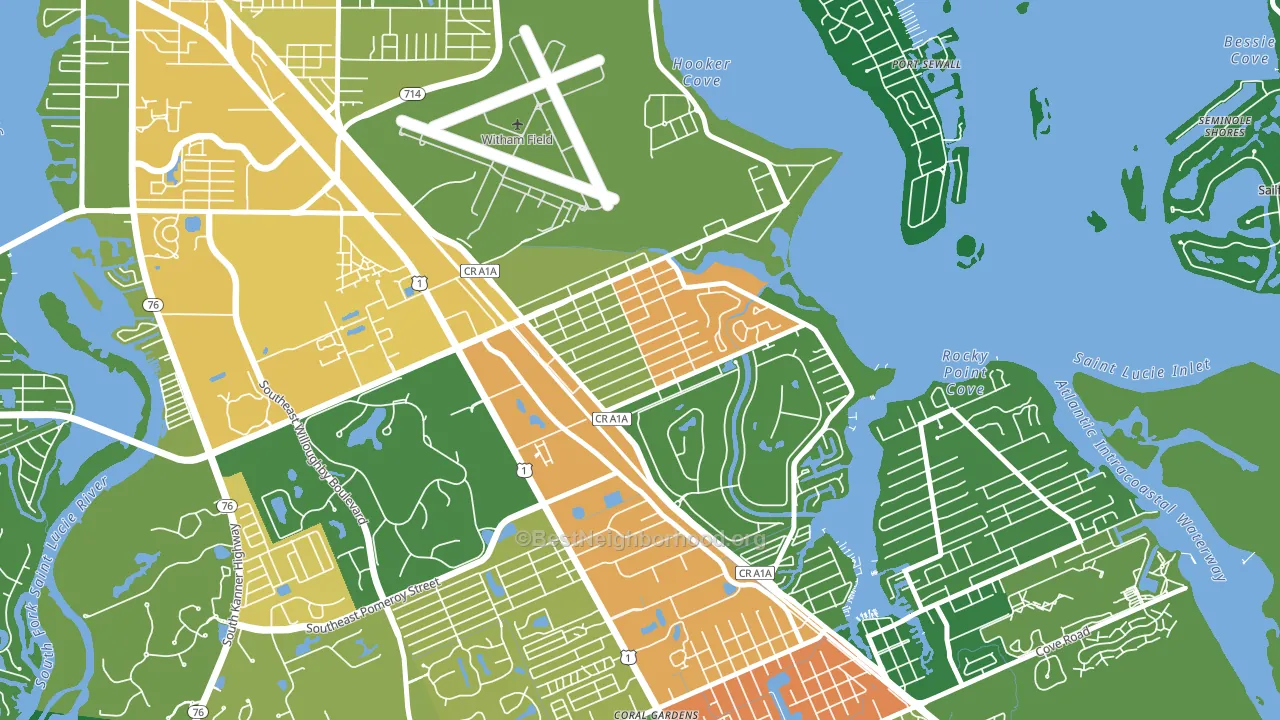 Golden Gate, Stuart, FL block-group voter-turnout map