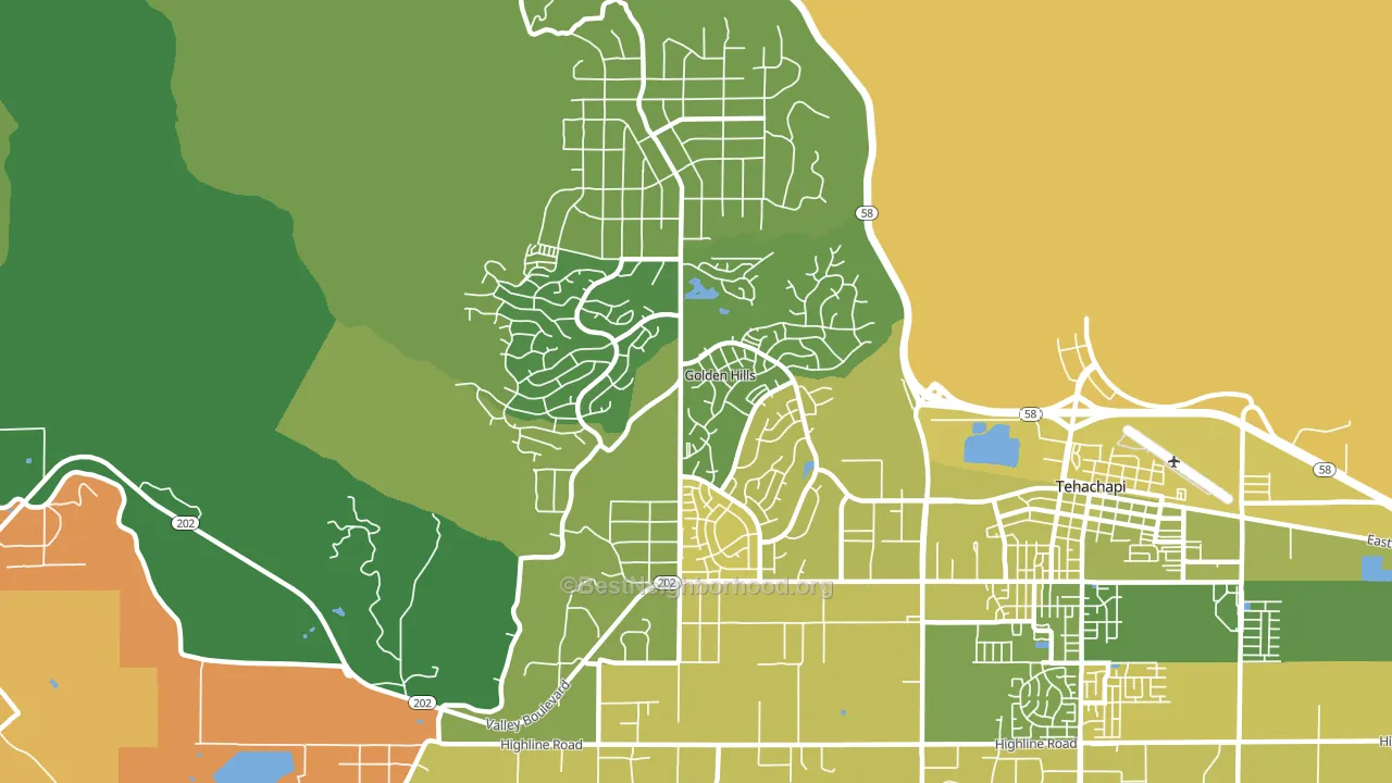 Golden Hills, CA block-group voter-turnout map