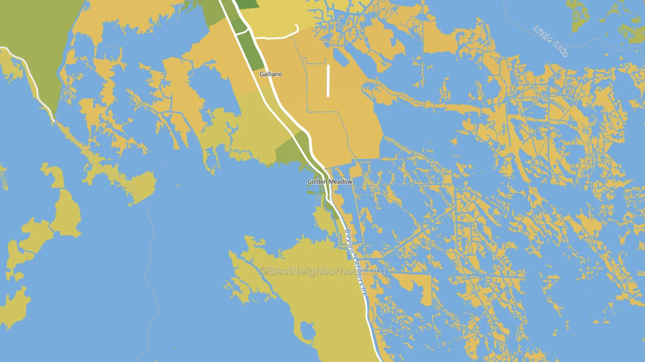 Golden Meadow, LA block-group voter-turnout map