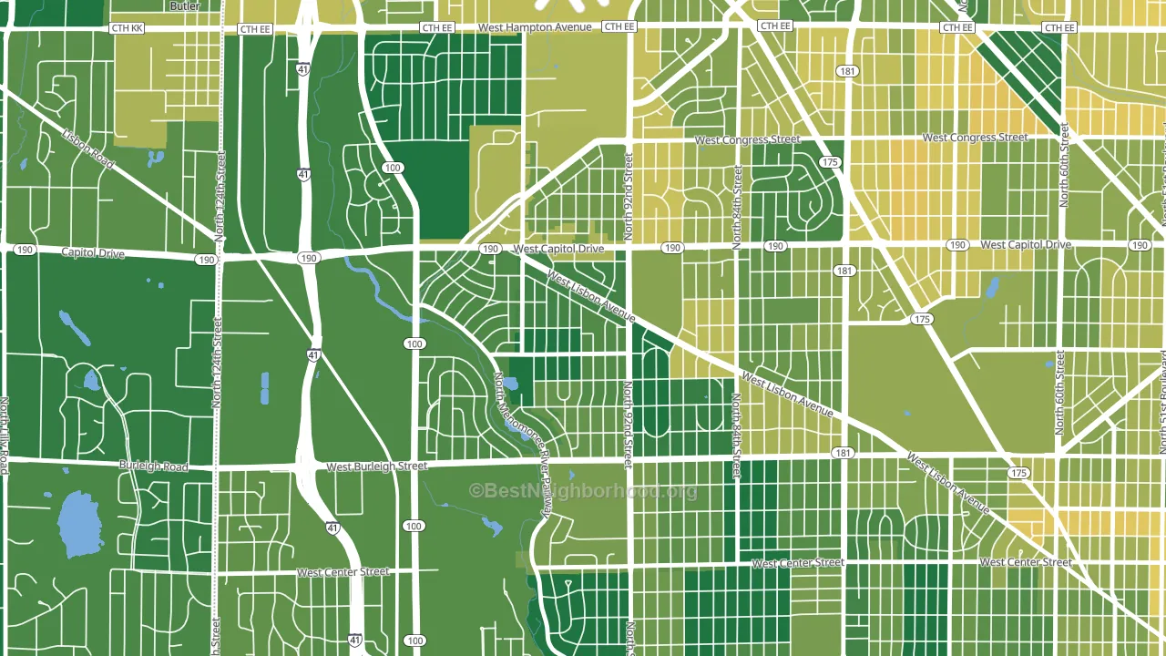 Golden Valley, Milwaukee, WI block-group voter-turnout map