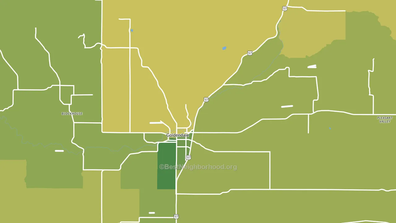 Goldendale, WA block-group voter-turnout map