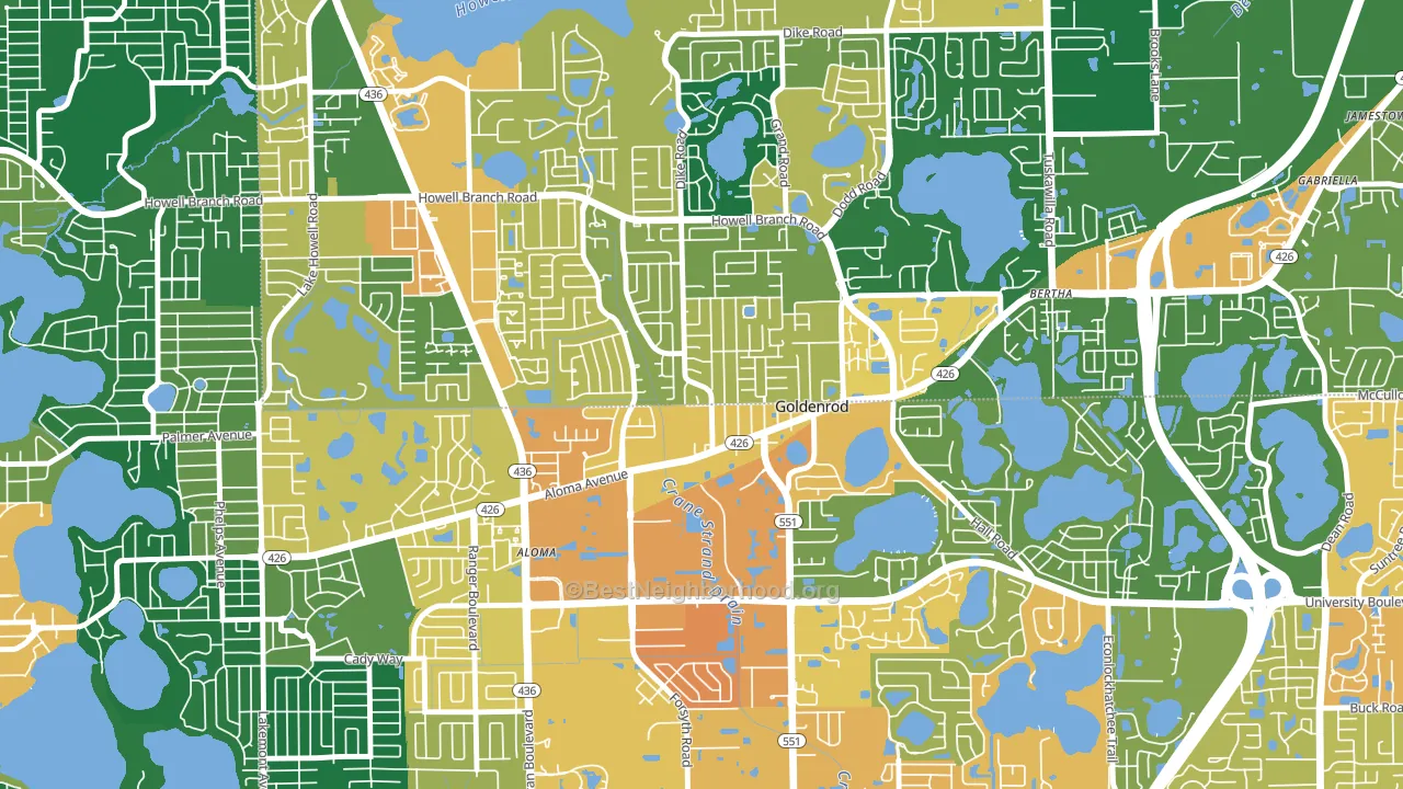 Goldenrod, FL block-group voter-turnout map