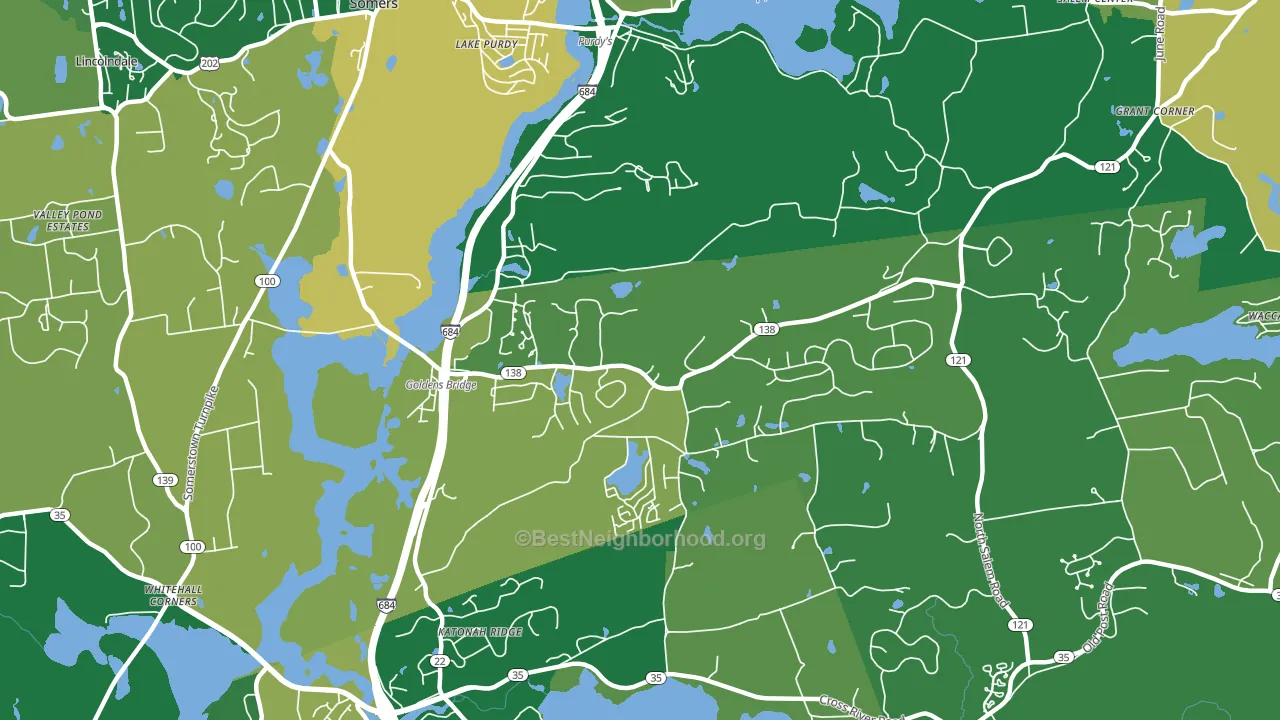 Goldens Bridge, NY block-group voter-turnout map