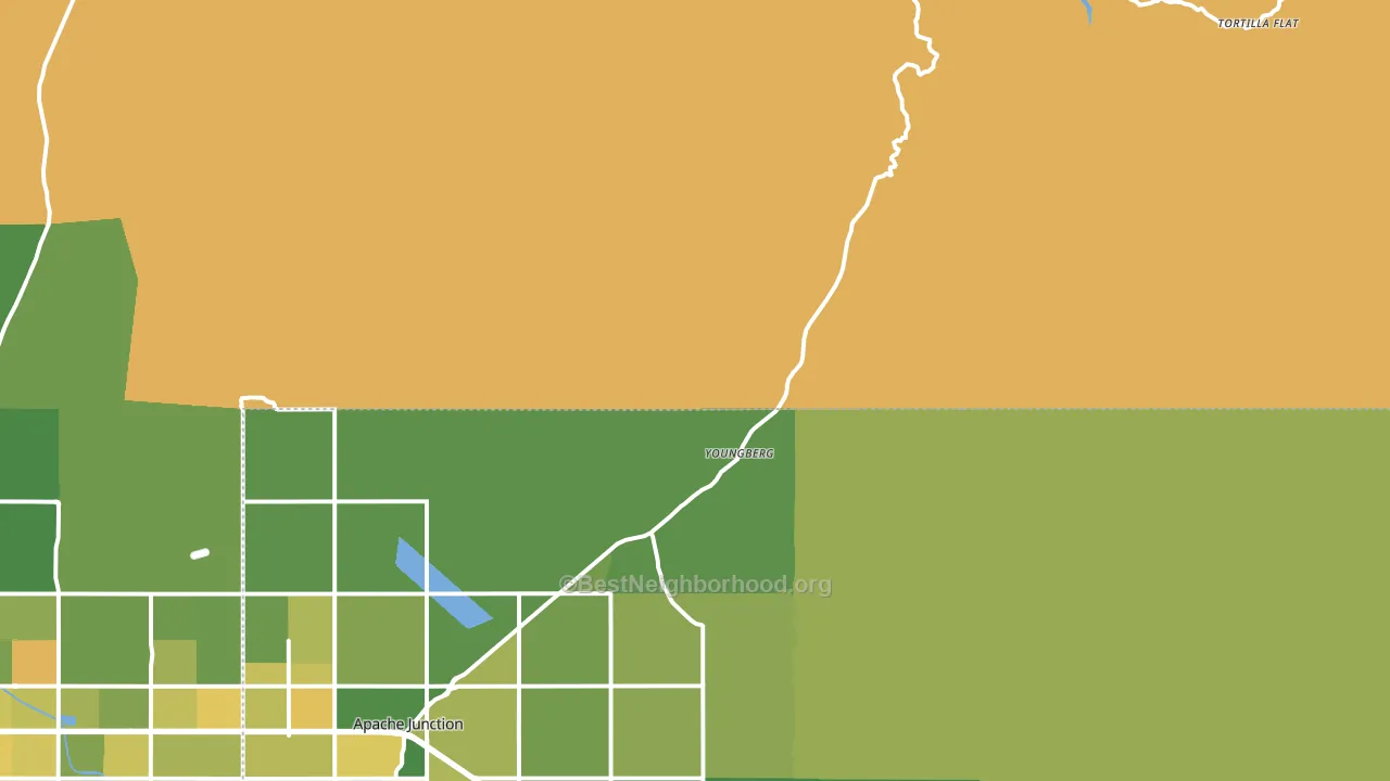 Goldfield, AZ block-group voter-turnout map