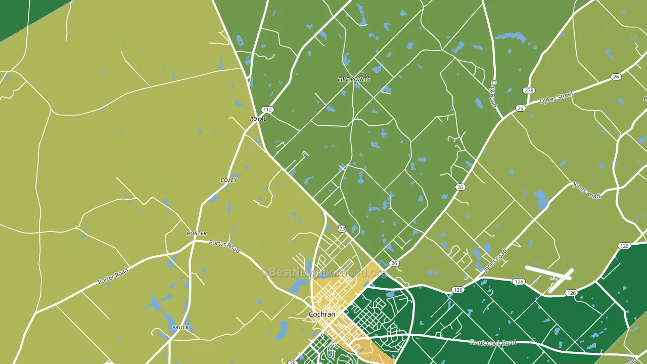 Goldsboro, GA block-group voter-turnout map