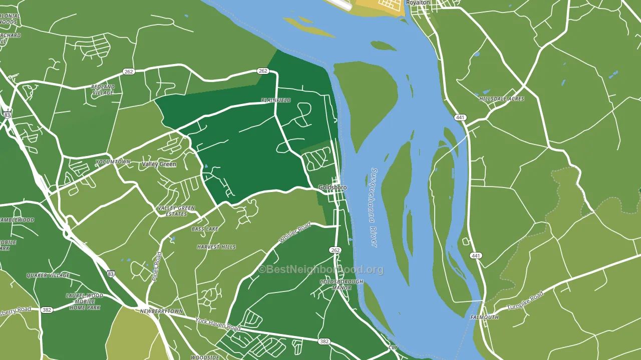 Goldsboro, PA block-group voter-turnout map