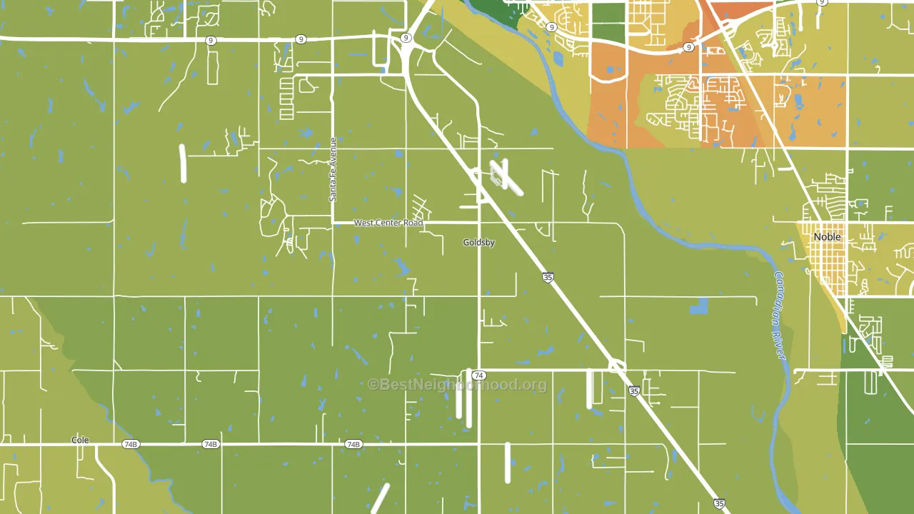 Goldsby, OK block-group voter-turnout map