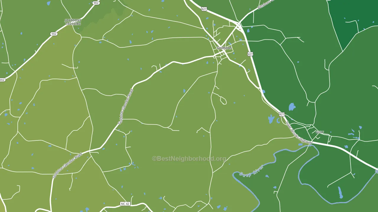 Goldston, NC block-group voter-turnout map