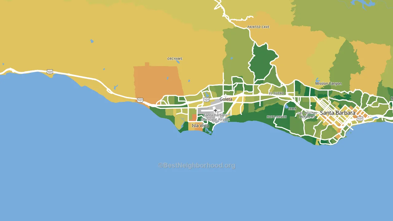 Goleta, CA block-group voter-turnout map