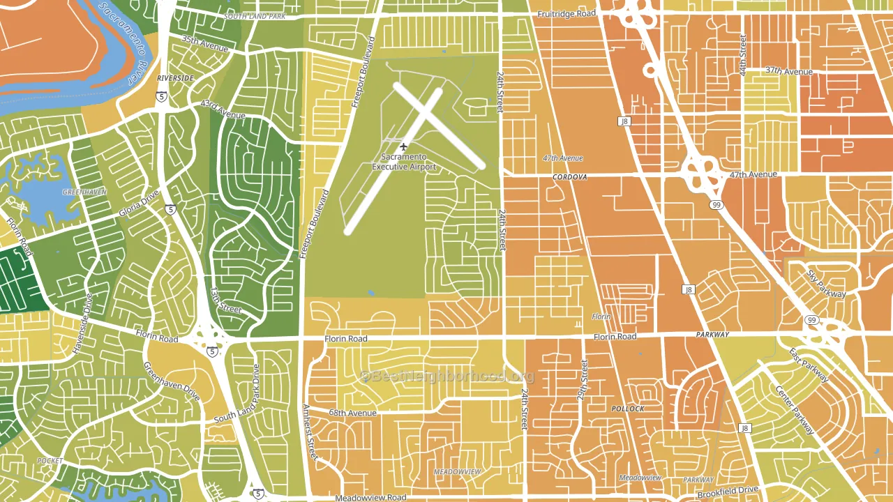 Golf Course Terrace, Sacramento, CA block-group voter-turnout map