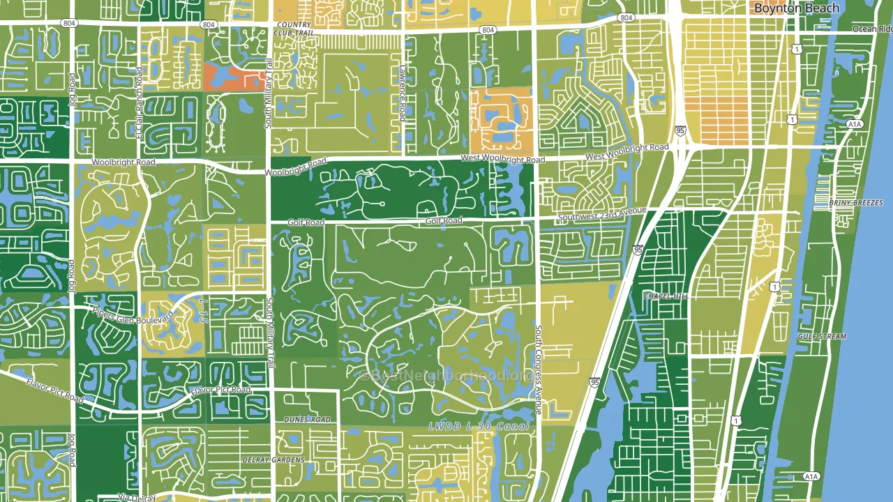 Golf, FL block-group voter-turnout map