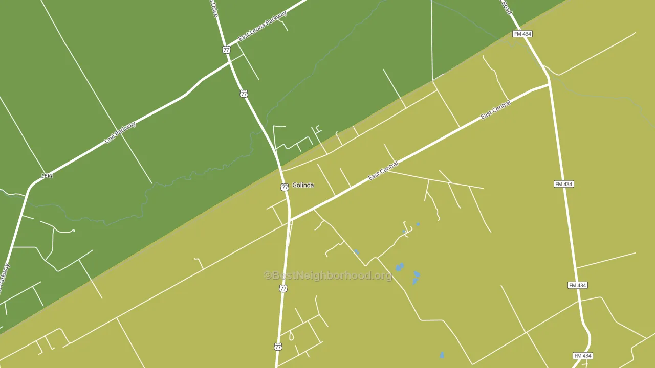 Golinda, TX block-group voter-turnout map