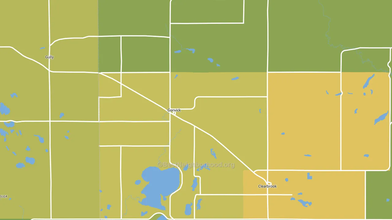 Gonvick, MN block-group voter-turnout map