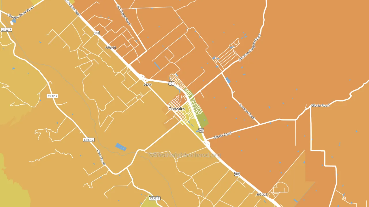 Gonzales, CA block-group voter-turnout map