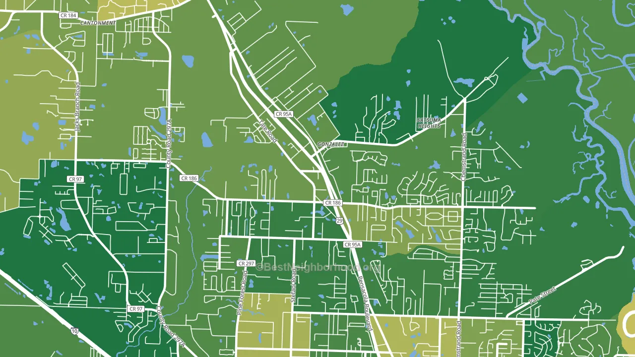 Gonzalez, FL block-group voter-turnout map