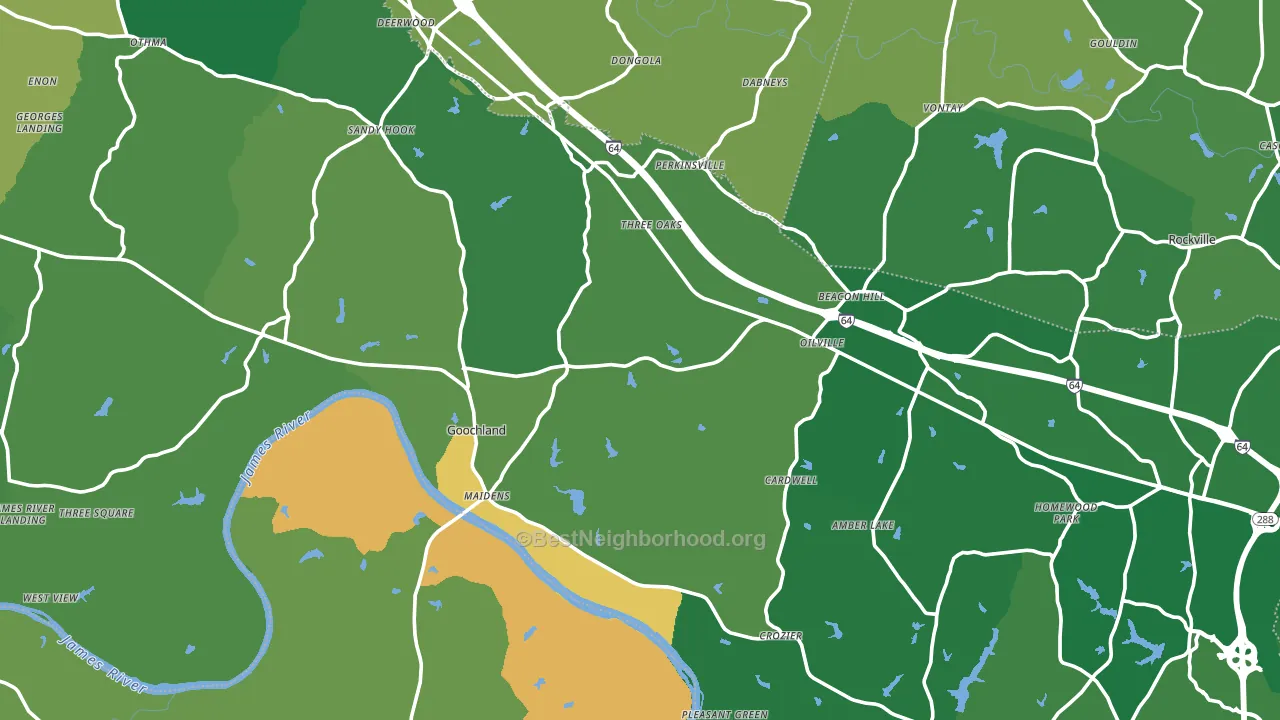 Goochland County, VA block-group voter-turnout map