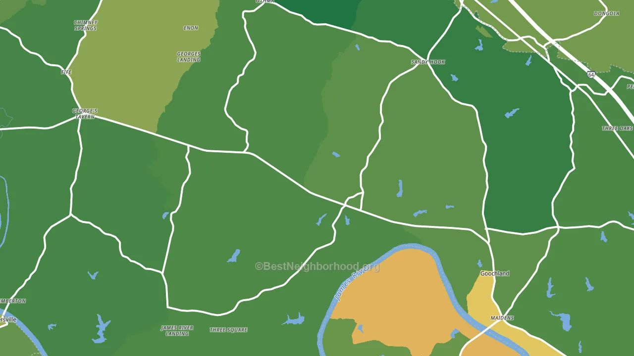 Goochland, VA block-group voter-turnout map
