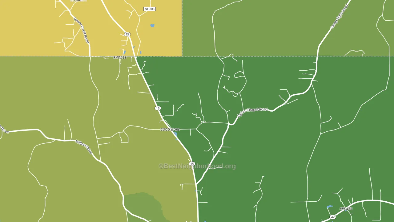 Good Hope, MS block-group voter-turnout map