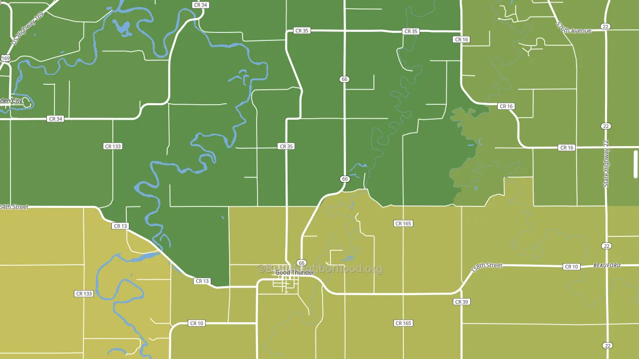 Good Thunder, MN block-group voter-turnout map