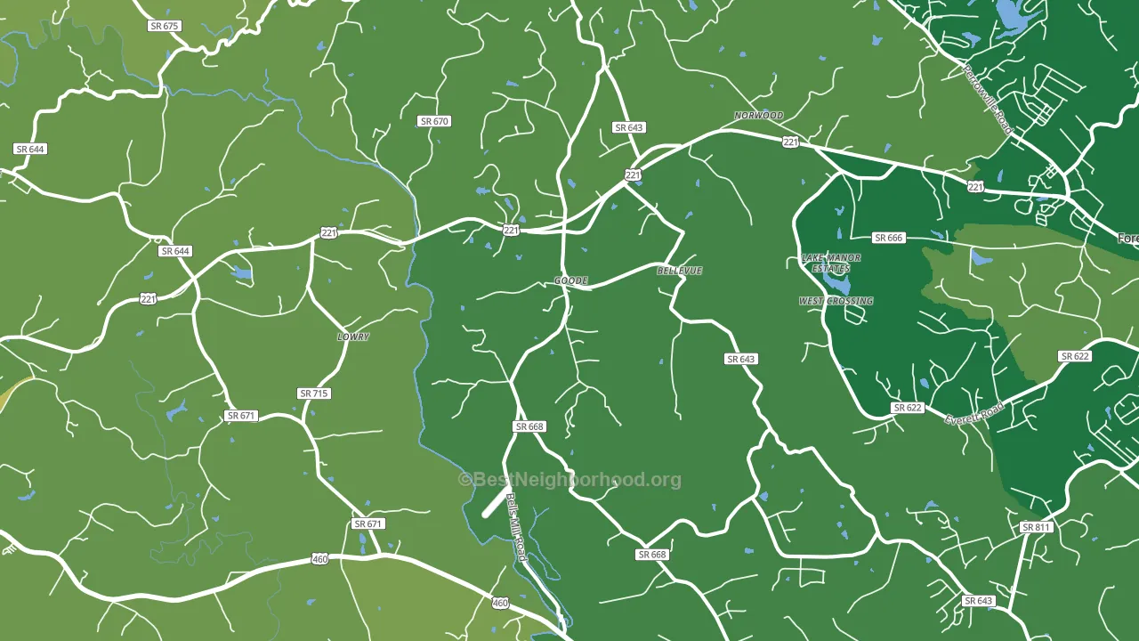 Goode, VA block-group voter-turnout map