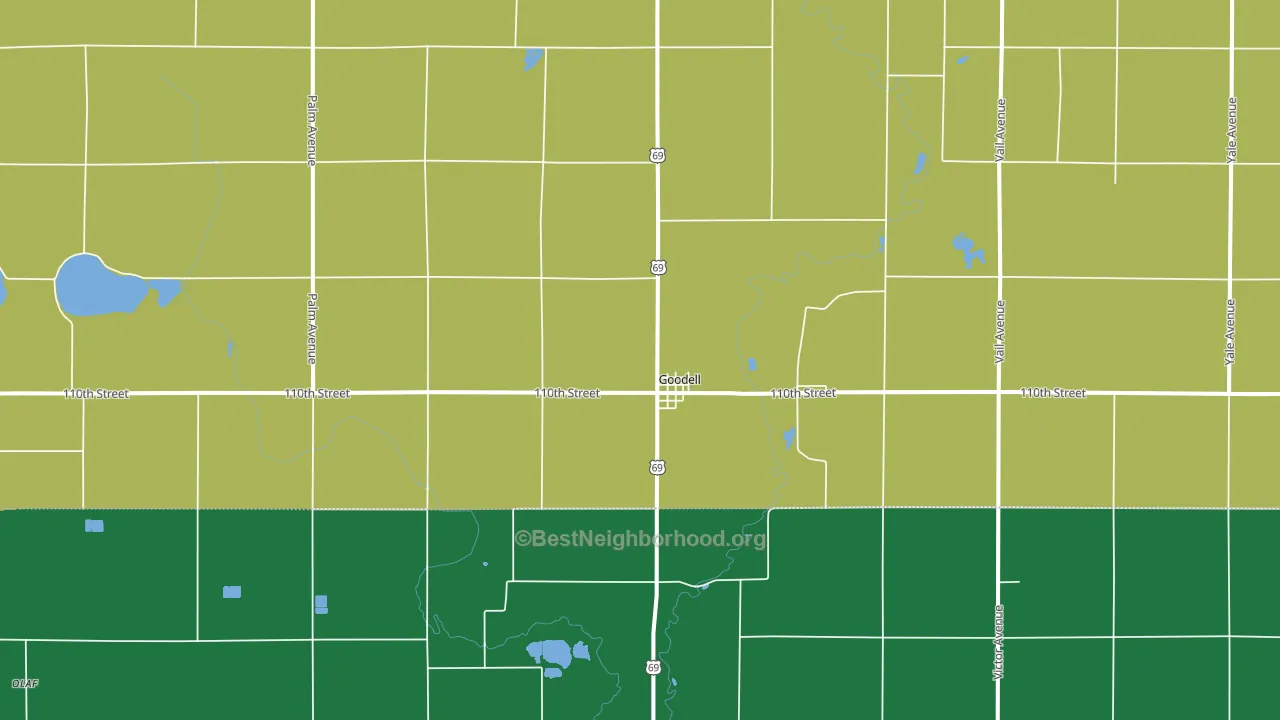 Goodell, IA block-group voter-turnout map