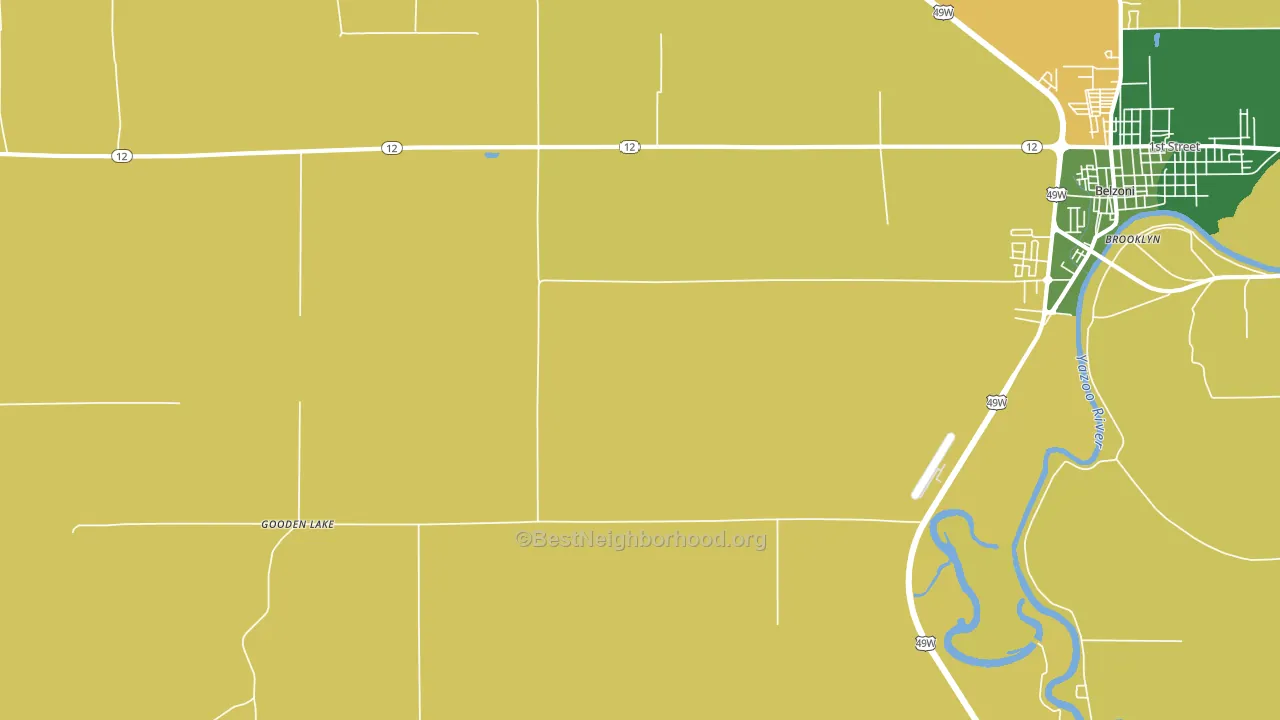 Gooden Lake, MS block-group voter-turnout map