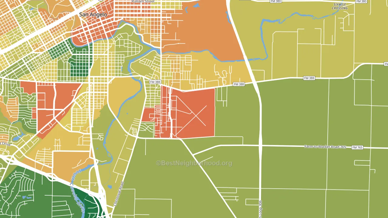 Goodfellow Afb, TX block-group voter-turnout map
