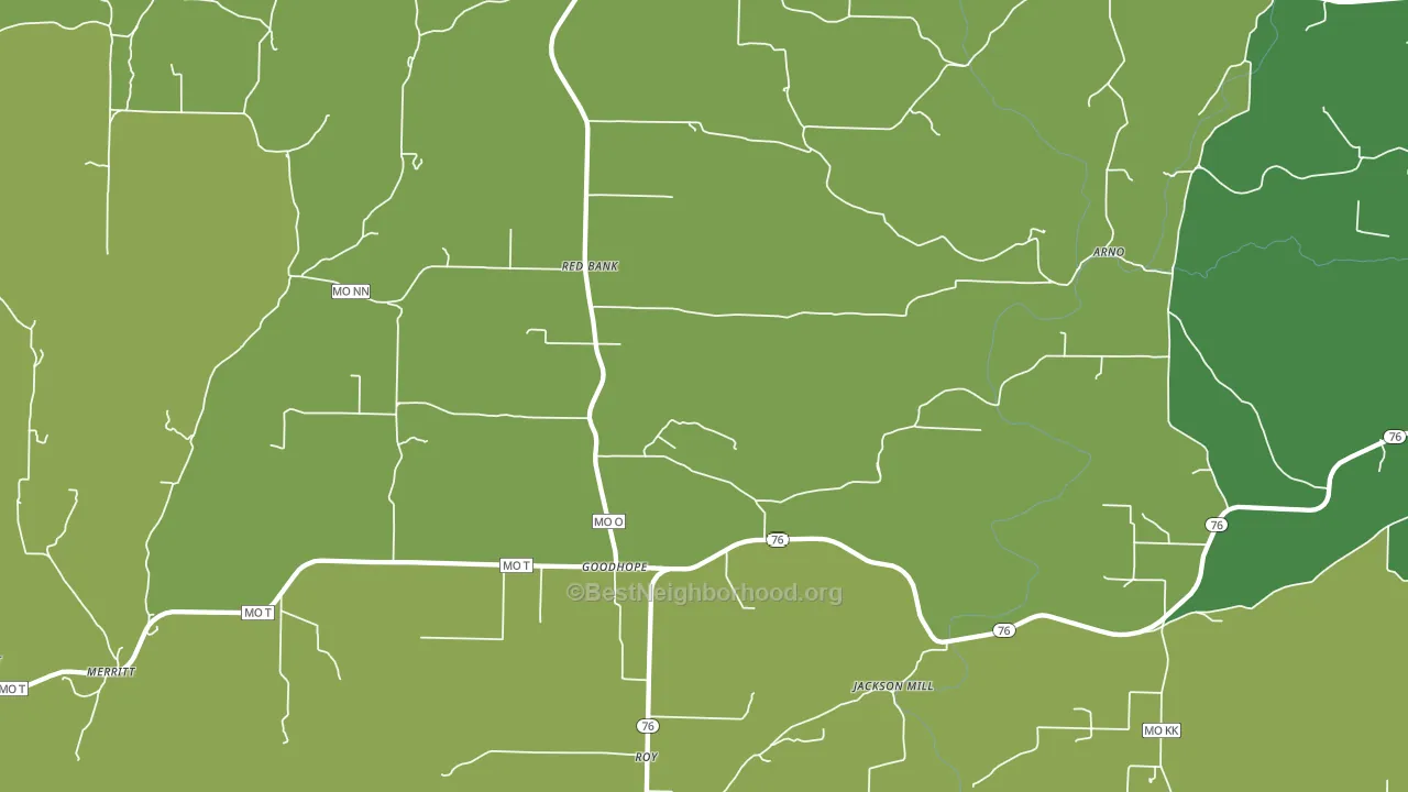 Goodhope, MO block-group voter-turnout map