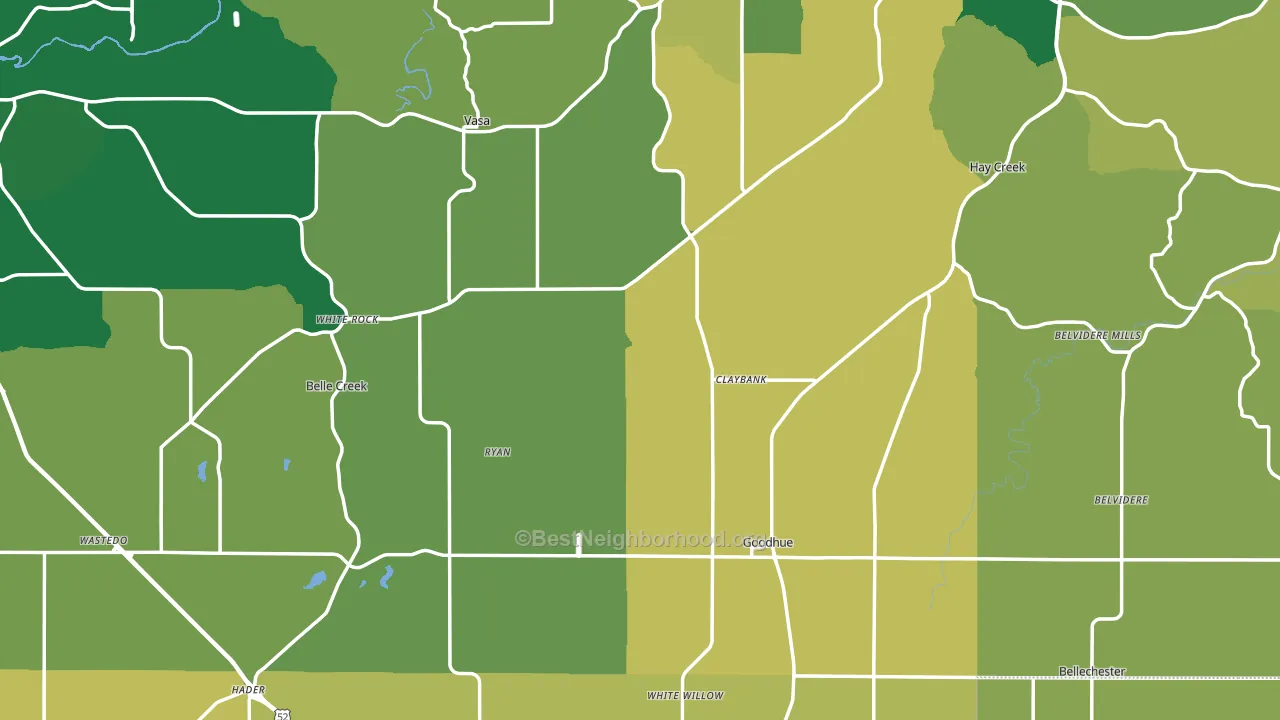 Goodhue County, MN block-group voter-turnout map