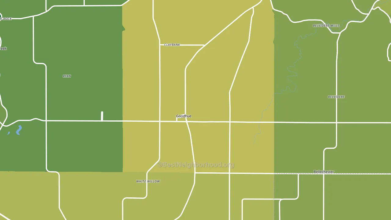 Goodhue, MN block-group voter-turnout map