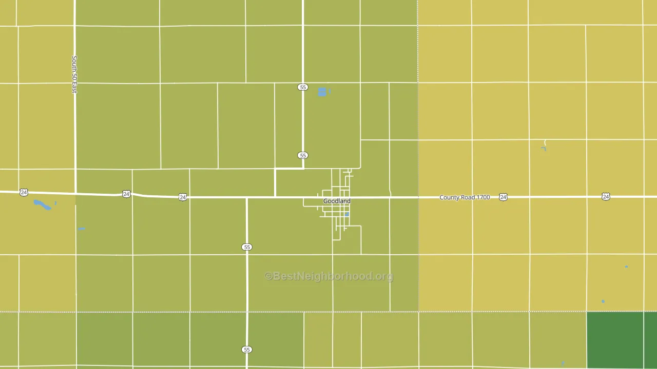 Goodland, IN block-group voter-turnout map