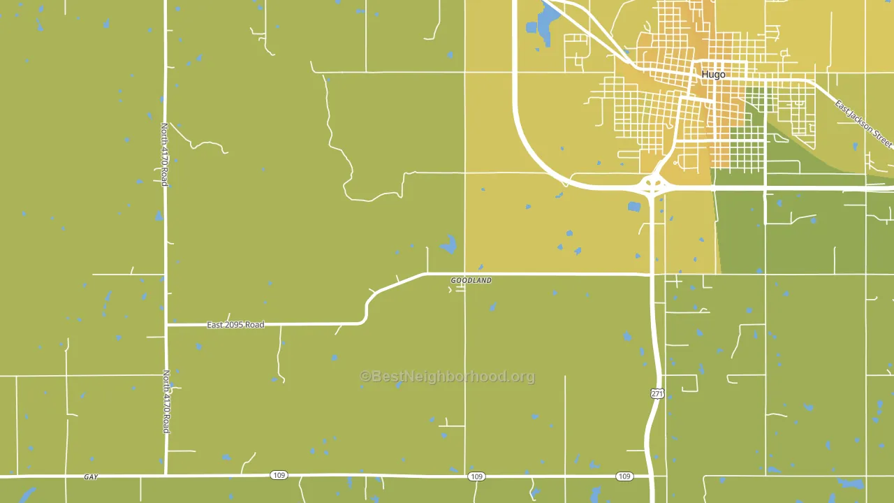 Goodland, OK block-group voter-turnout map