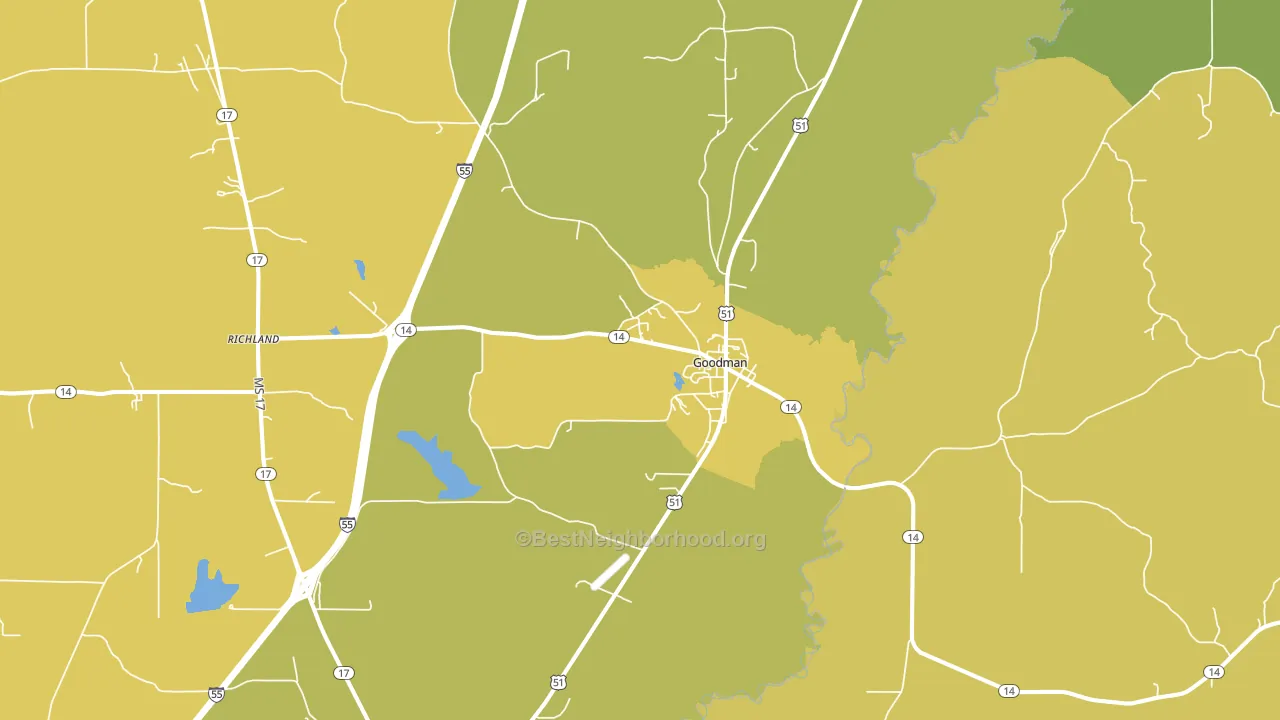 Goodman, MS block-group voter-turnout map