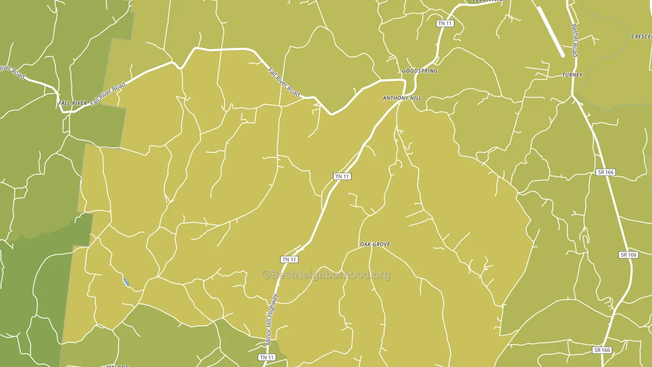 Goodspring, TN block-group voter-turnout map