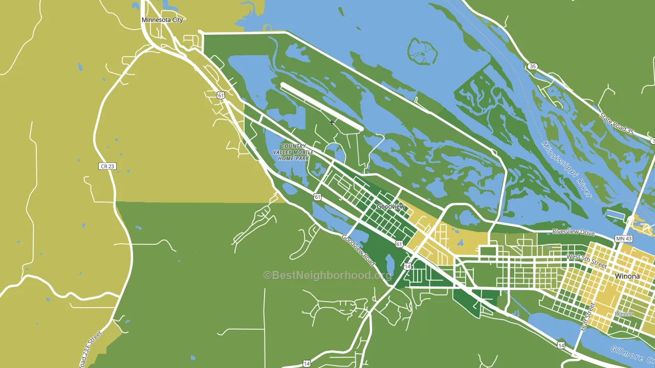 Goodview, MN block-group voter-turnout map