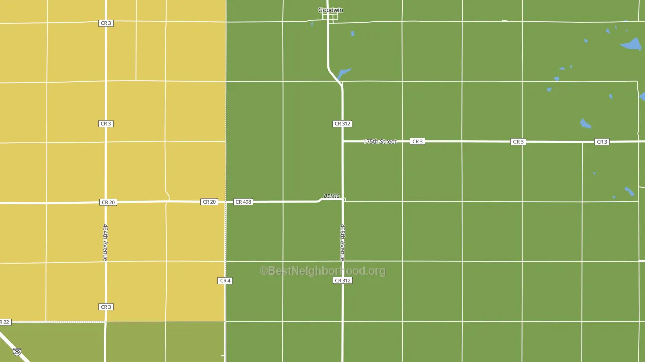 Goodwin, SD block-group voter-turnout map