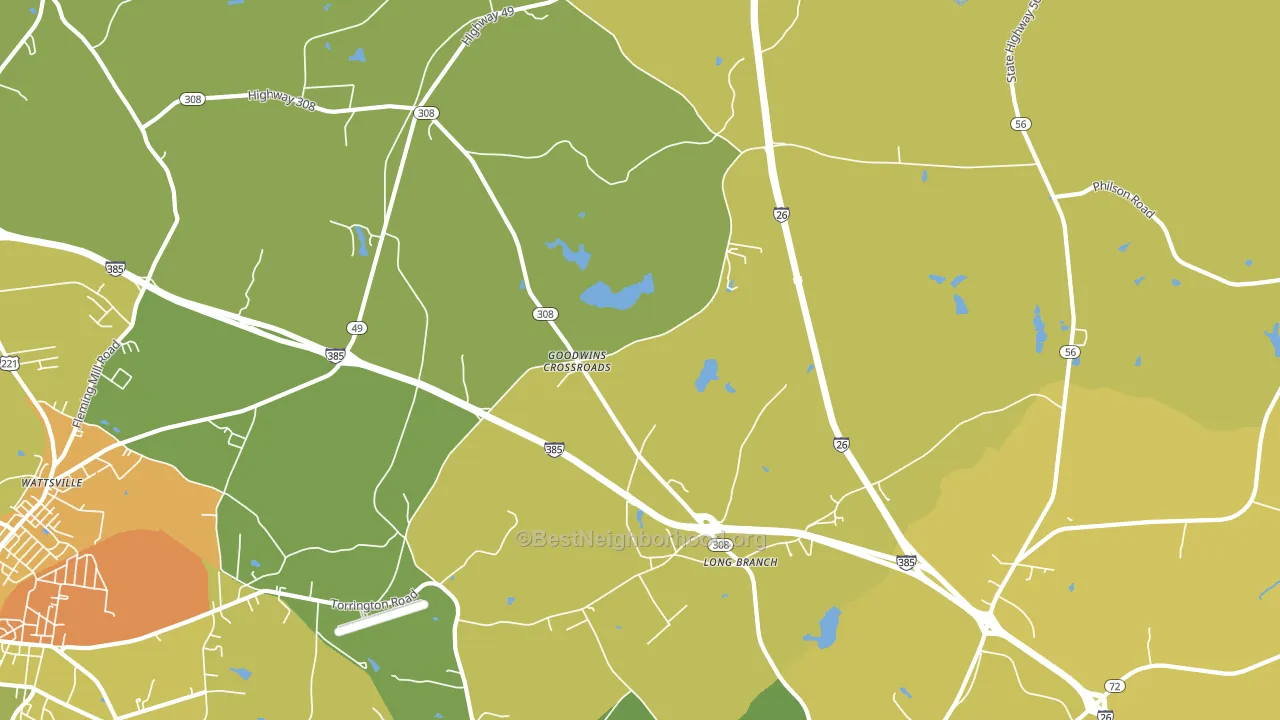 Goodwins Crossroads, SC block-group voter-turnout map
