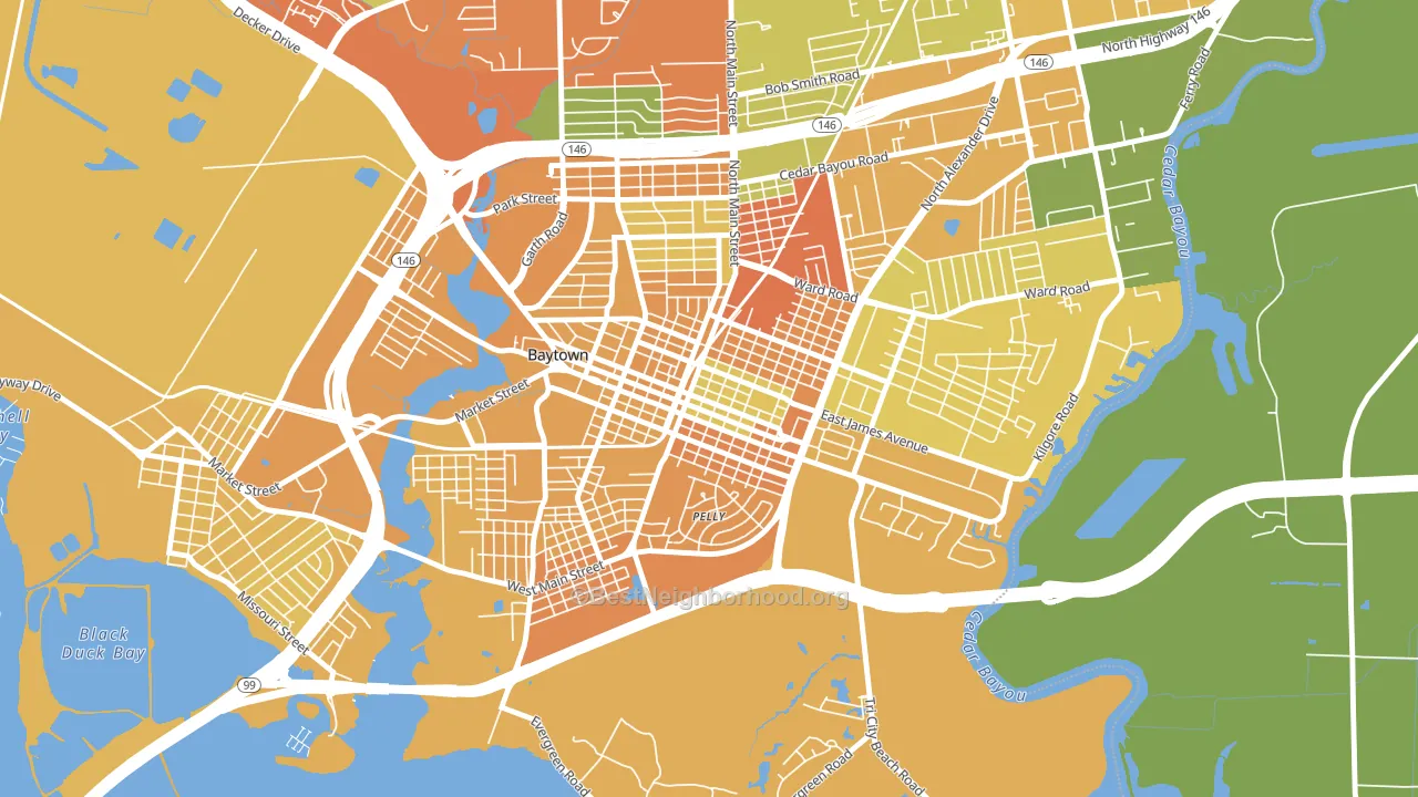 Goose Creek, Baytown, TX block-group voter-turnout map