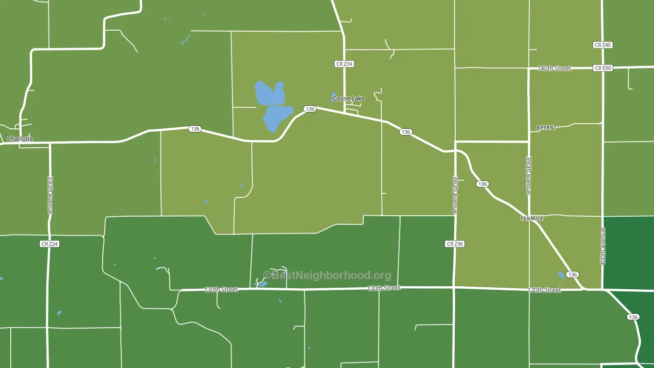 Goose Lake, IA block-group voter-turnout map