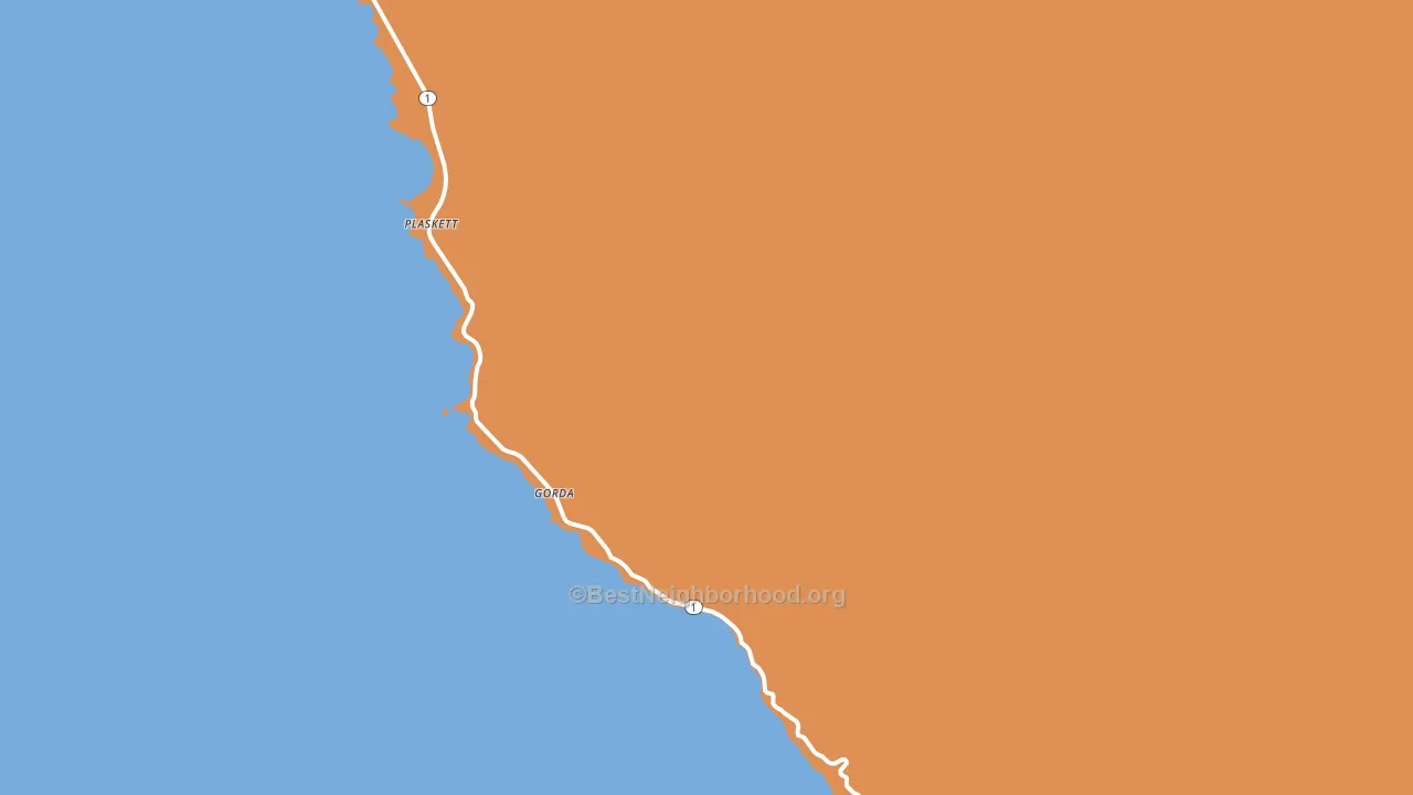 Gorda, CA block-group voter-turnout map