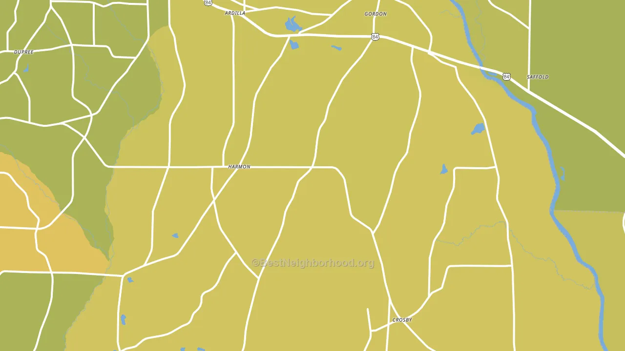 Gordon, AL block-group voter-turnout map