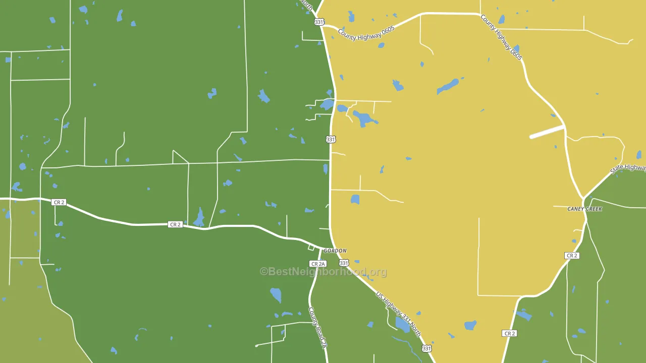 Gordon, FL block-group voter-turnout map