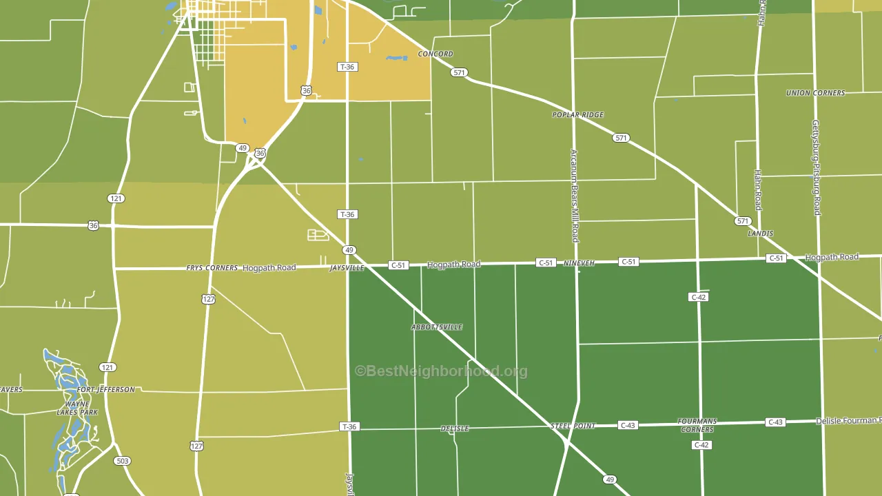 Gordon, OH block-group voter-turnout map